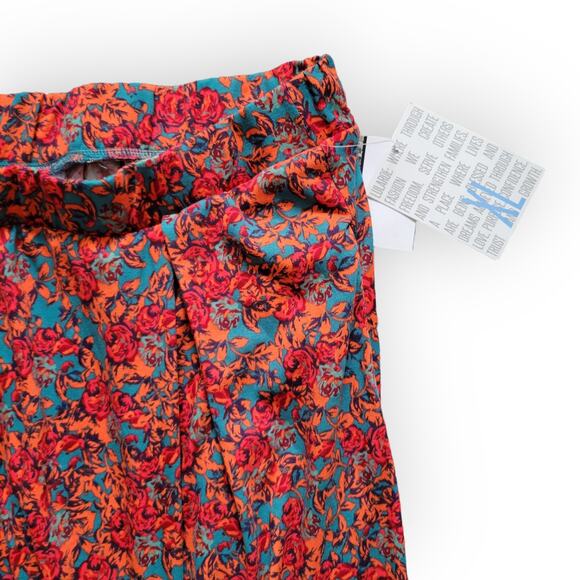 Lularoe Madison Box Pleats w/ Pockets Floral Pink/Green Skirt Women Sz XL - Picture 4 of 8